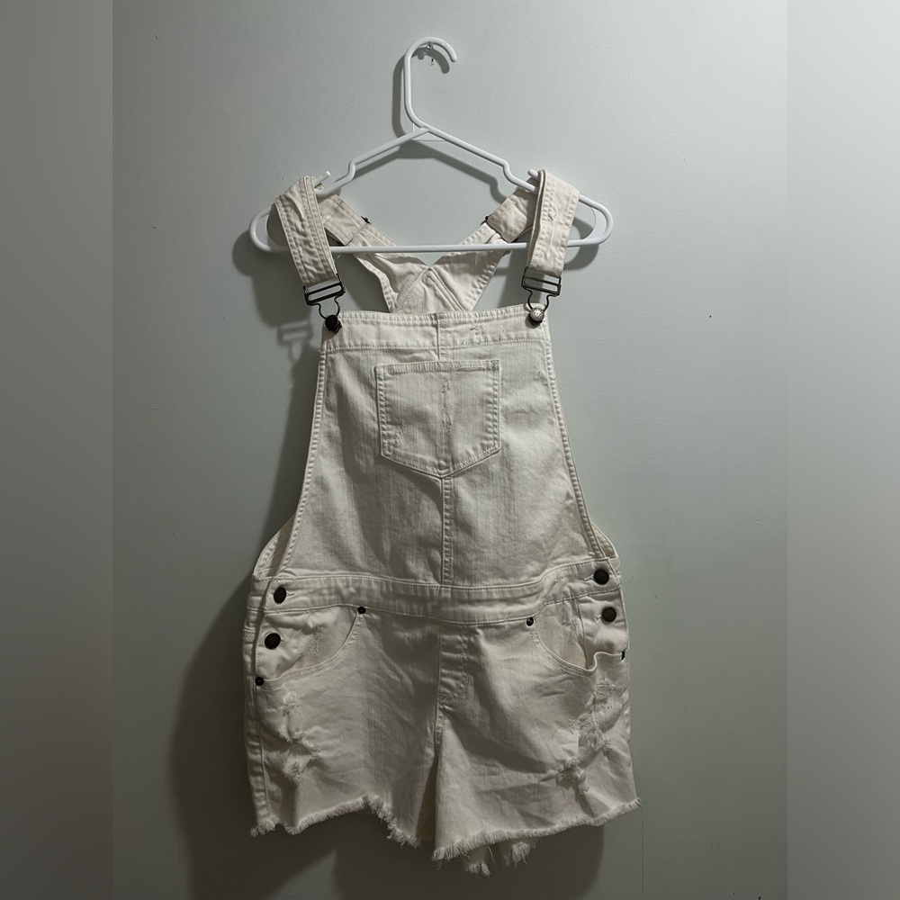 GUESS JEANS Short Jean Overalls XL White Cut Womens